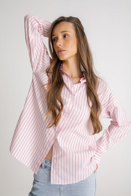 Oversized Pinstripe Cotton Shirt