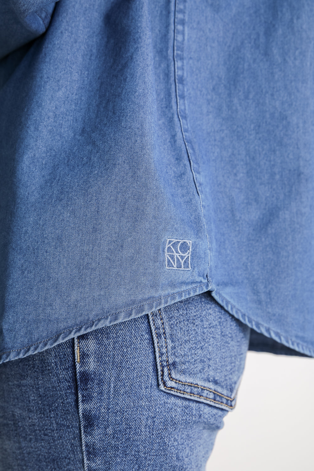 Cotton Denim Button Up Shirt