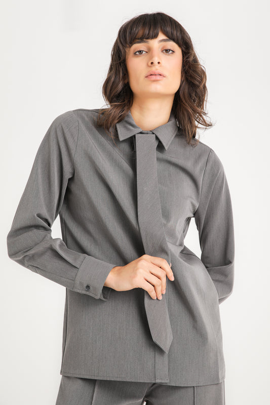 Buttoned Shirt With Tie