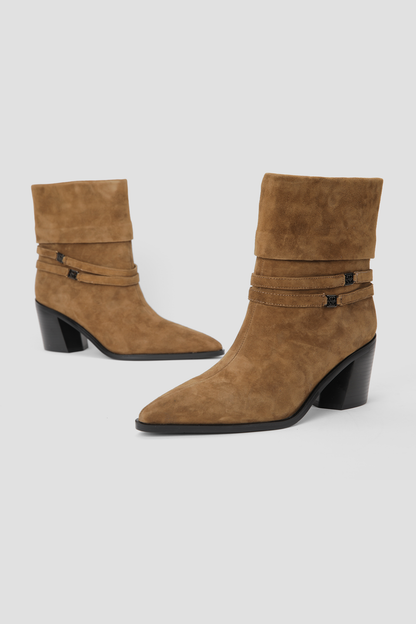 Suede Buckle Boots
