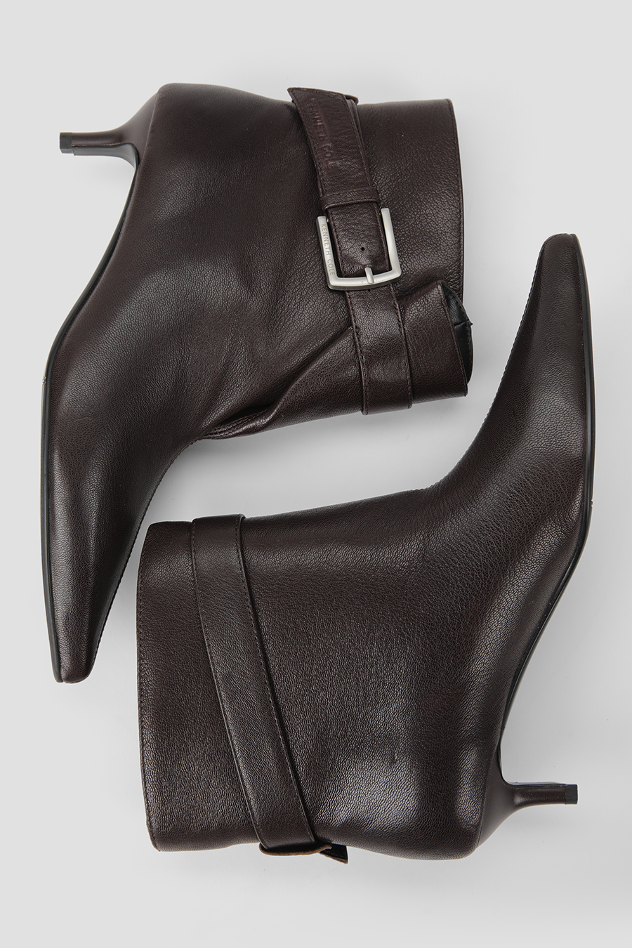 Leather Buckle Ankle Boots