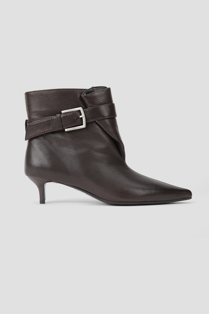 Leather Buckle Ankle Boots