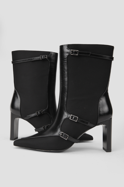 Leather Buckle Boots