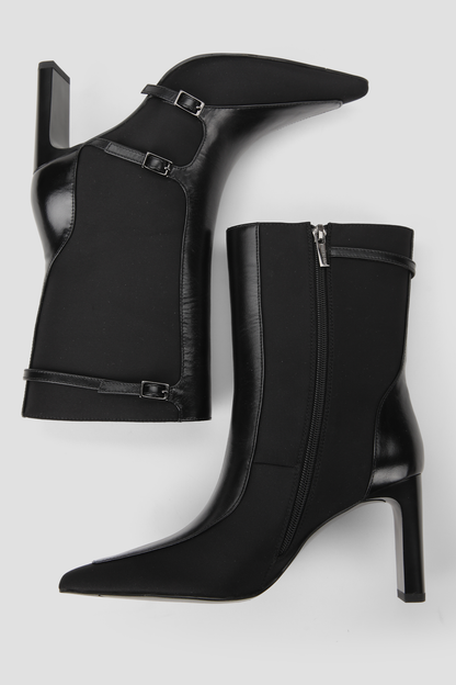 Leather Buckle Boots
