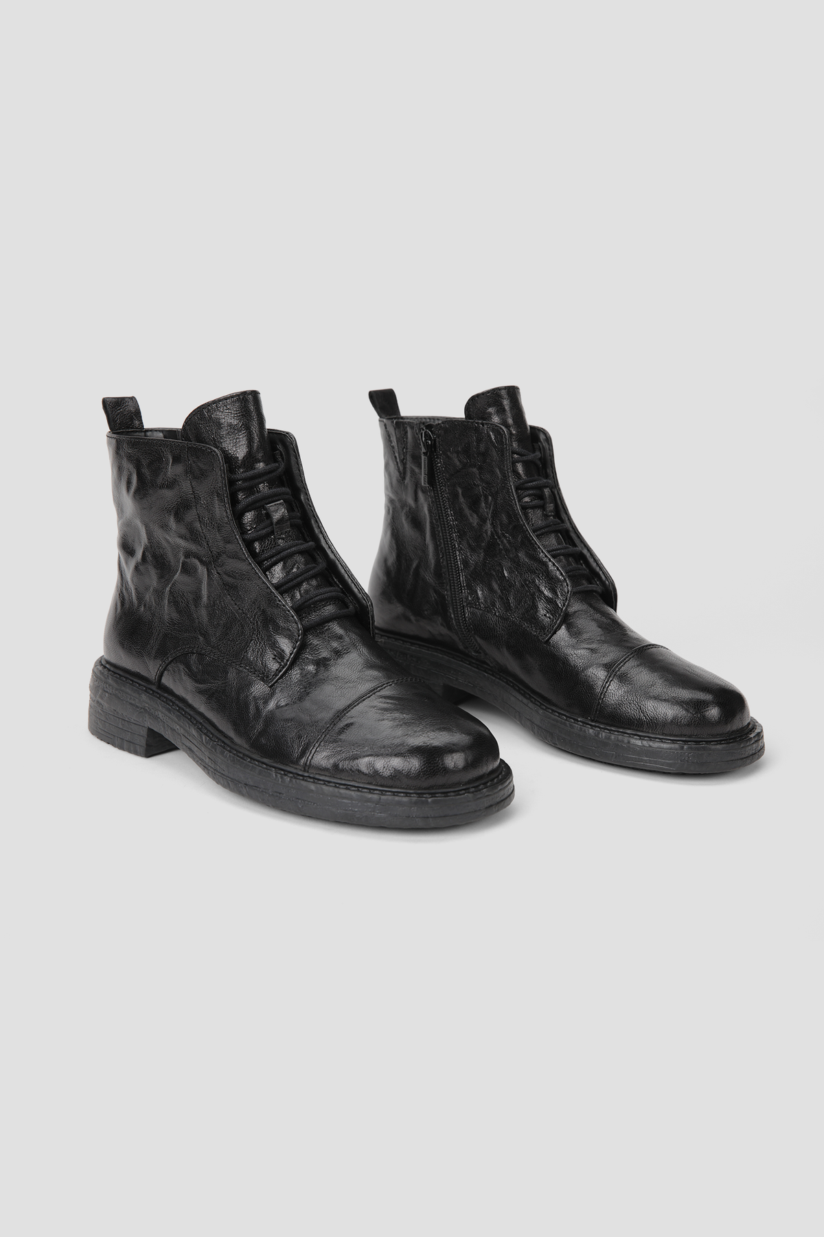 Leather Lace Up Ankle Boots