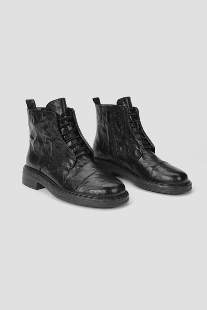 Leather Lace Up Ankle Boots