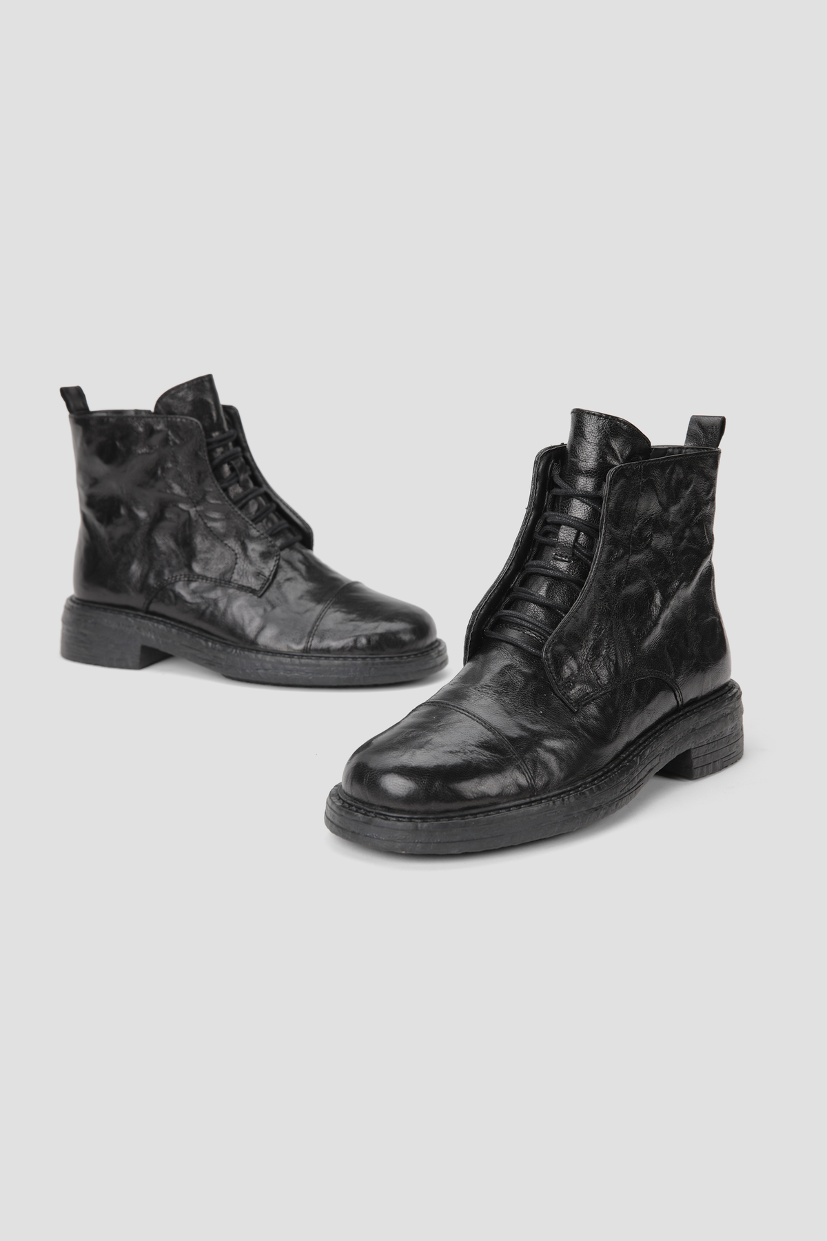 Leather Lace Up Ankle Boots