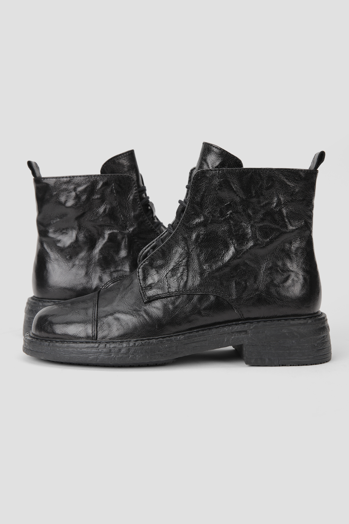 Leather Lace Up Ankle Boots