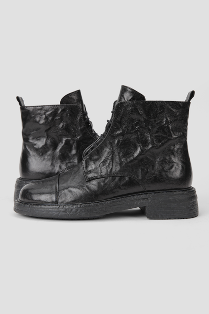 Leather Lace Up Ankle Boots