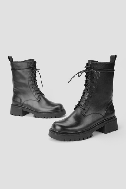 Leather Lace Up Boots
