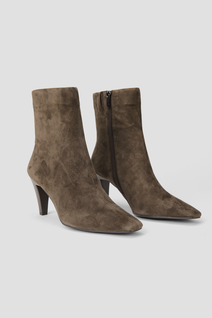 Suede Pointed Ankle Boots
