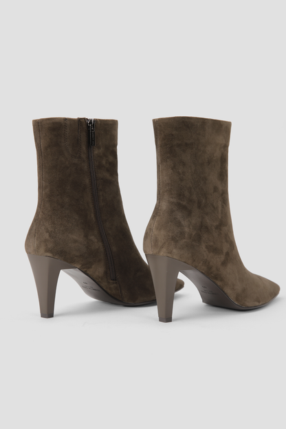 Suede Pointed Ankle Boots