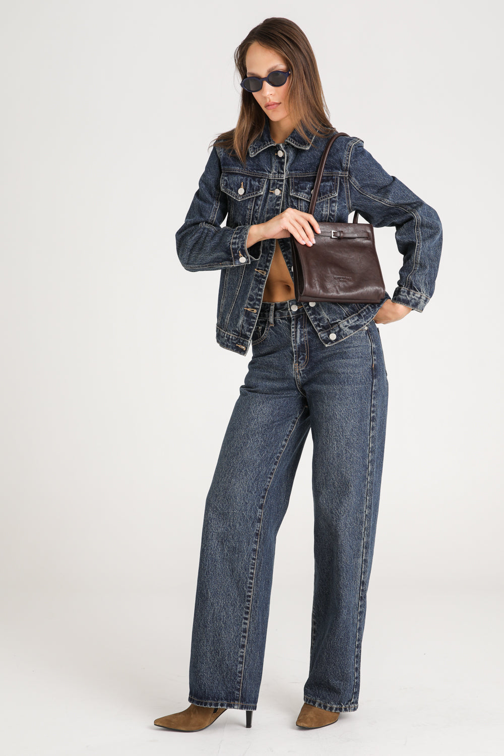 Leather Buckle Shoulder Bag