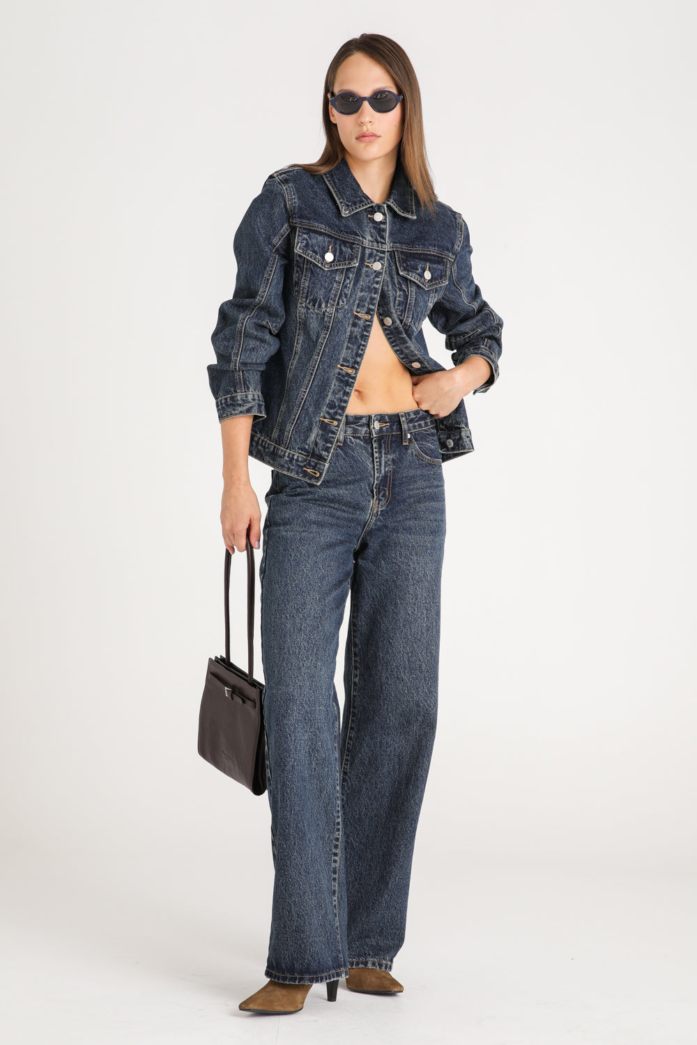 Leather Buckle Shoulder Bag