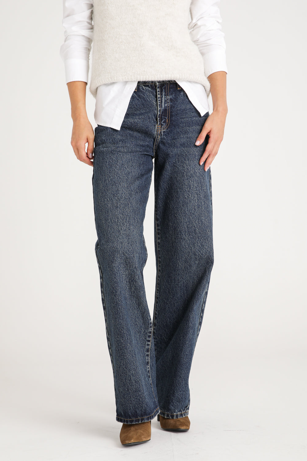 Mid Rise Cotton Jeans
