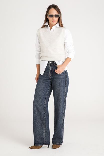 Mid Rise Cotton Jeans