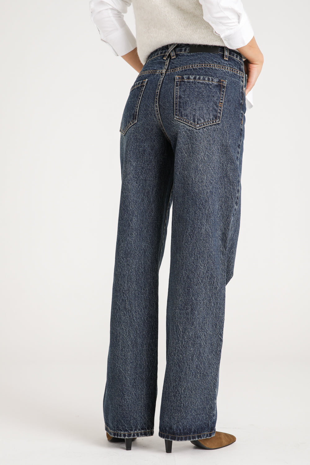 Mid Rise Cotton Jeans