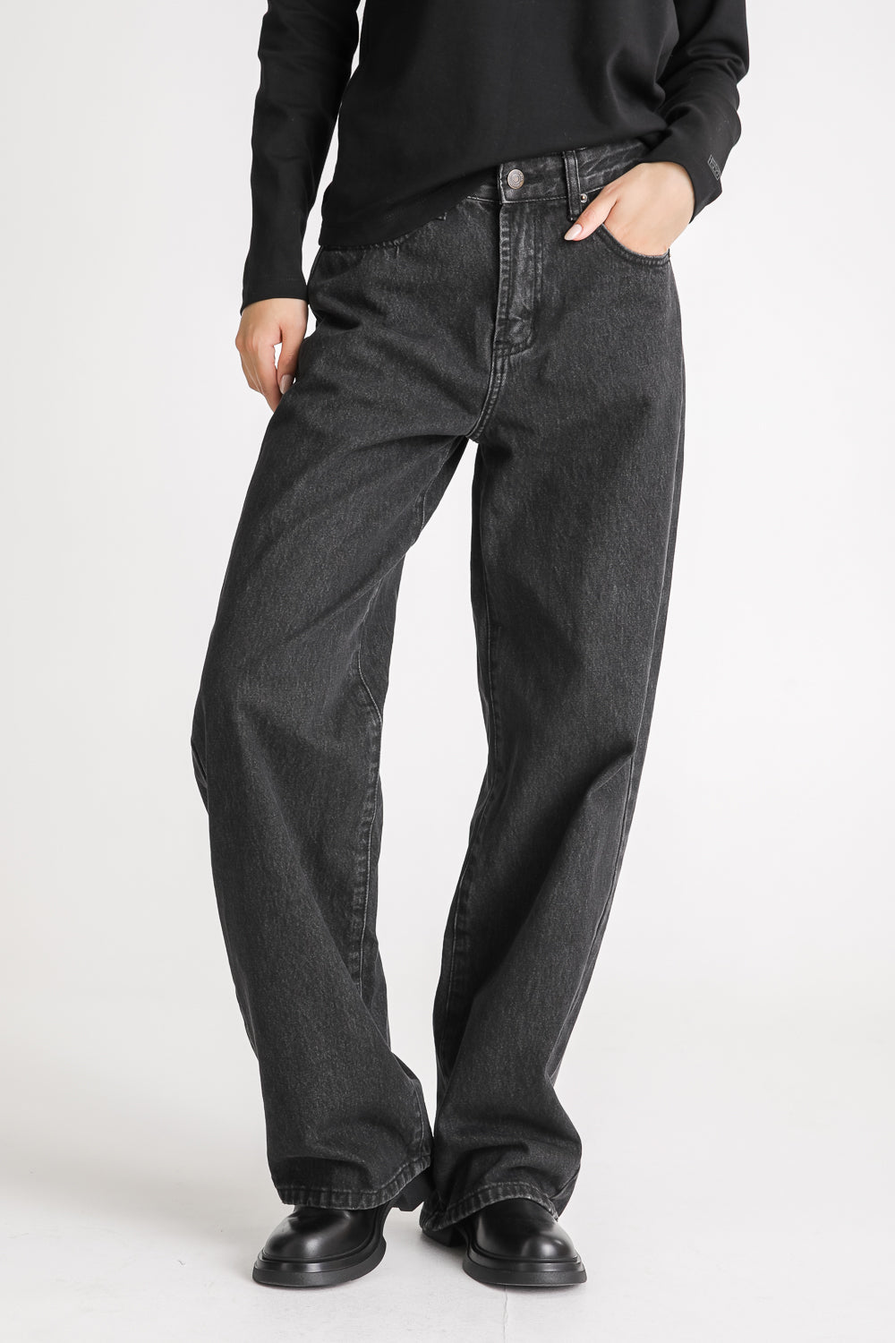 Mid Rise Cotton Jeans