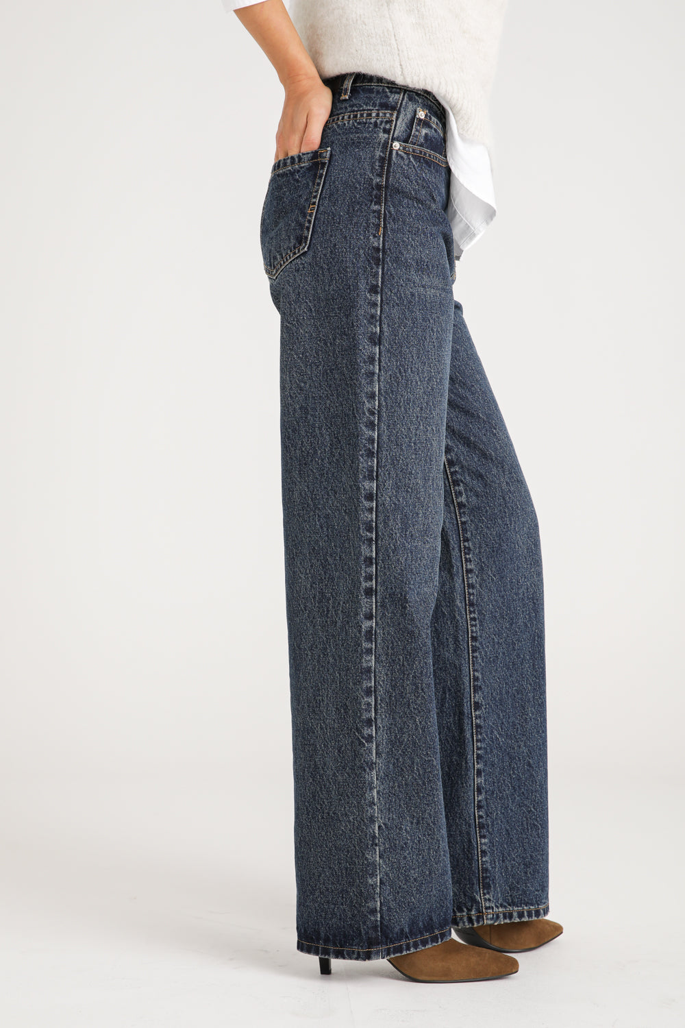 Mid Rise Cotton Jeans