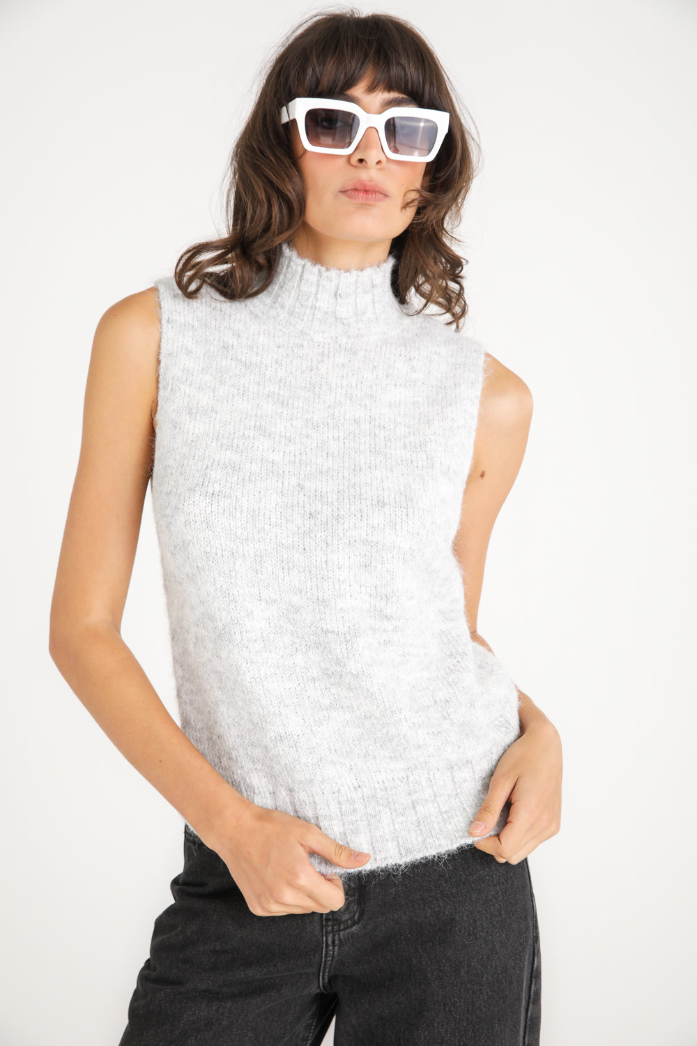 Cropped Turtleneck Knit