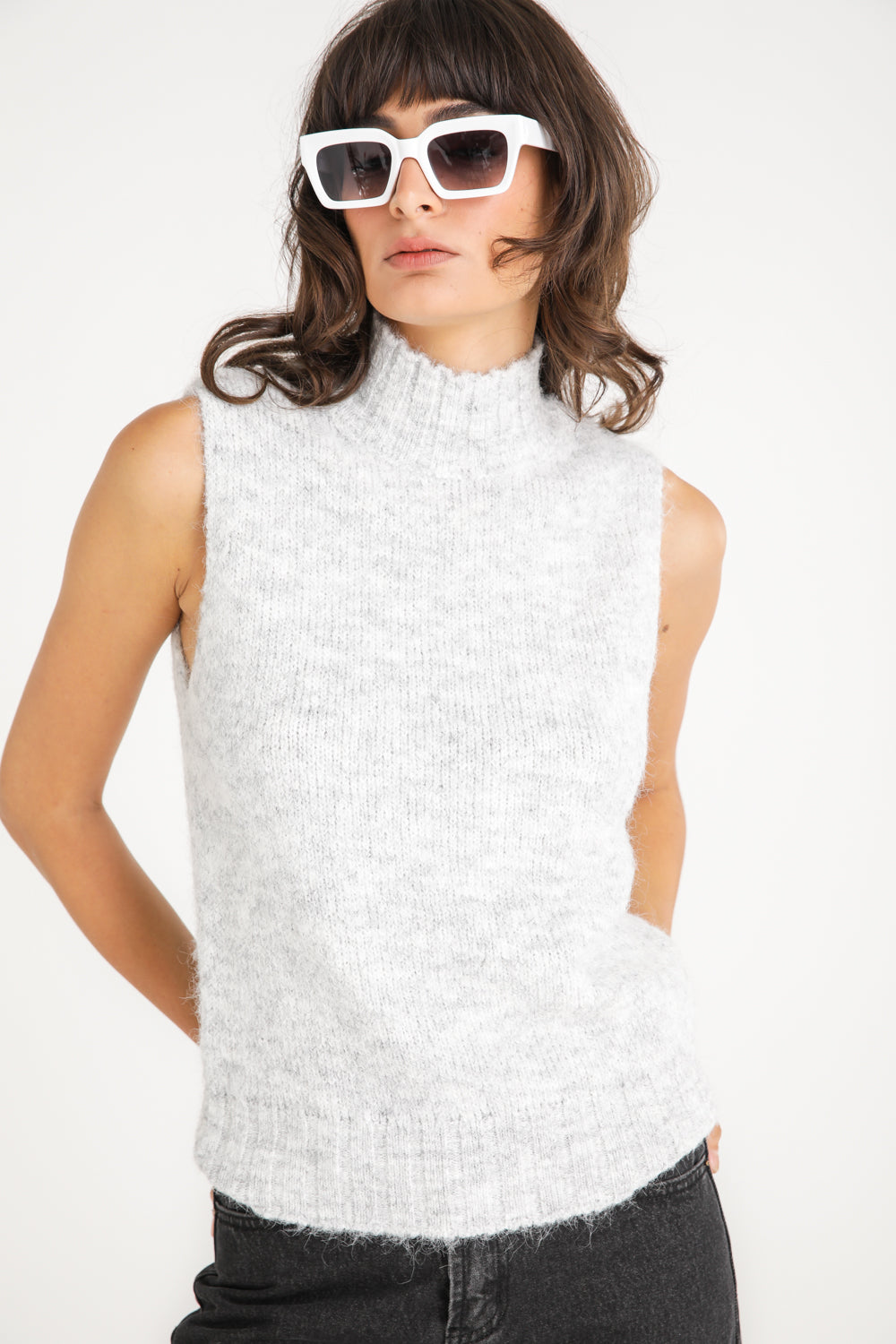 Cropped Turtleneck Knit