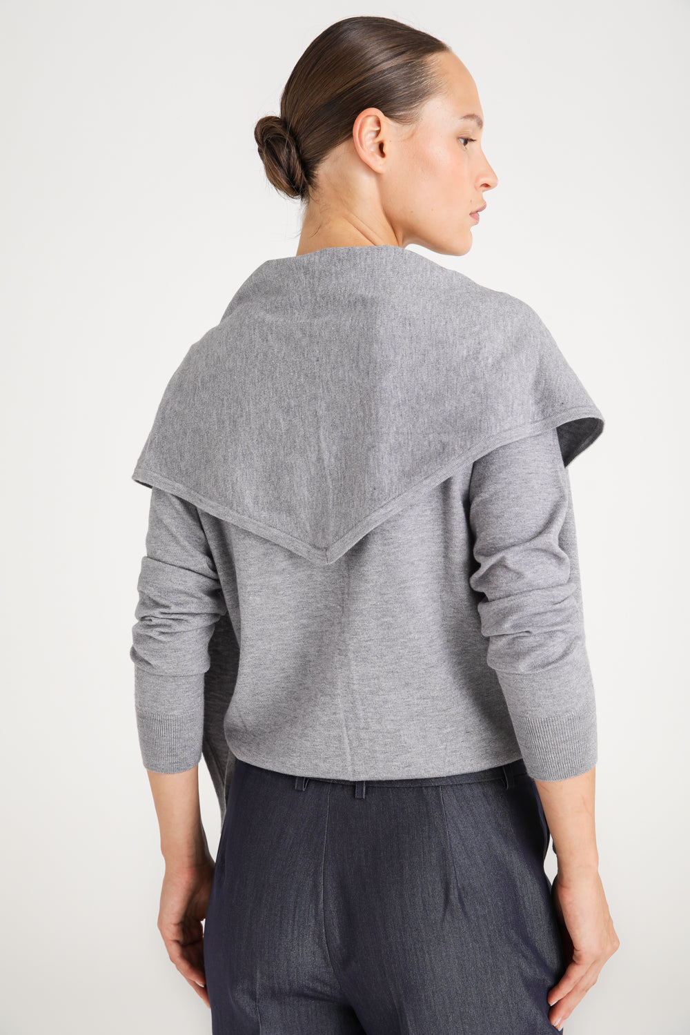 Knit Cardigan With Scarf