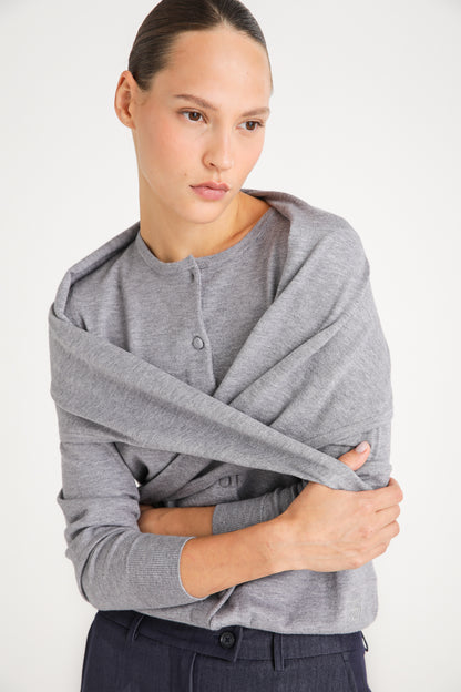 Knit Cardigan With Scarf