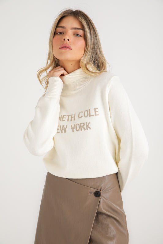 Logo Mock Neck Sweater