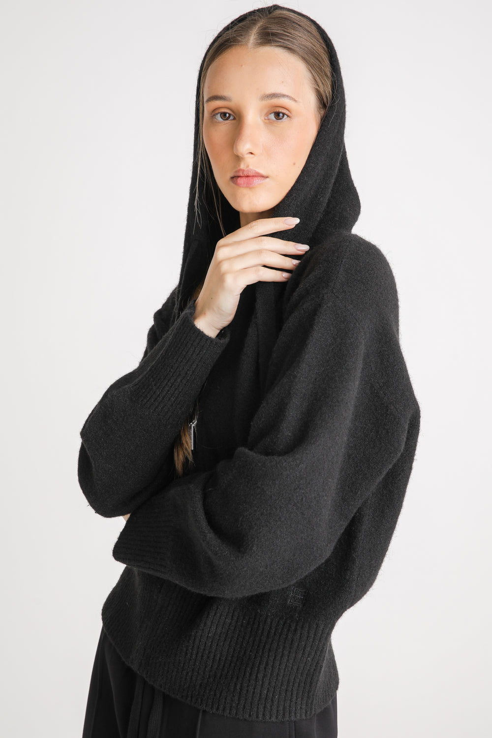 Zip Up Knit Hoodie
