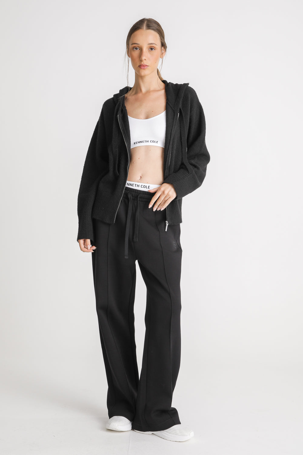 Zip Up Knit Hoodie
