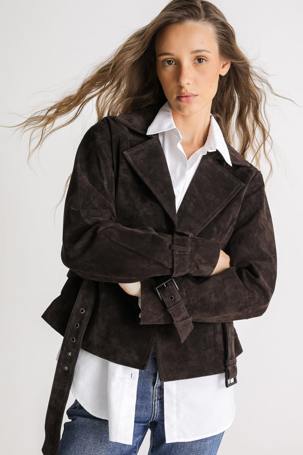 Suede Trench Coat