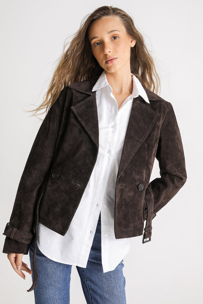 Suede Trench Coat