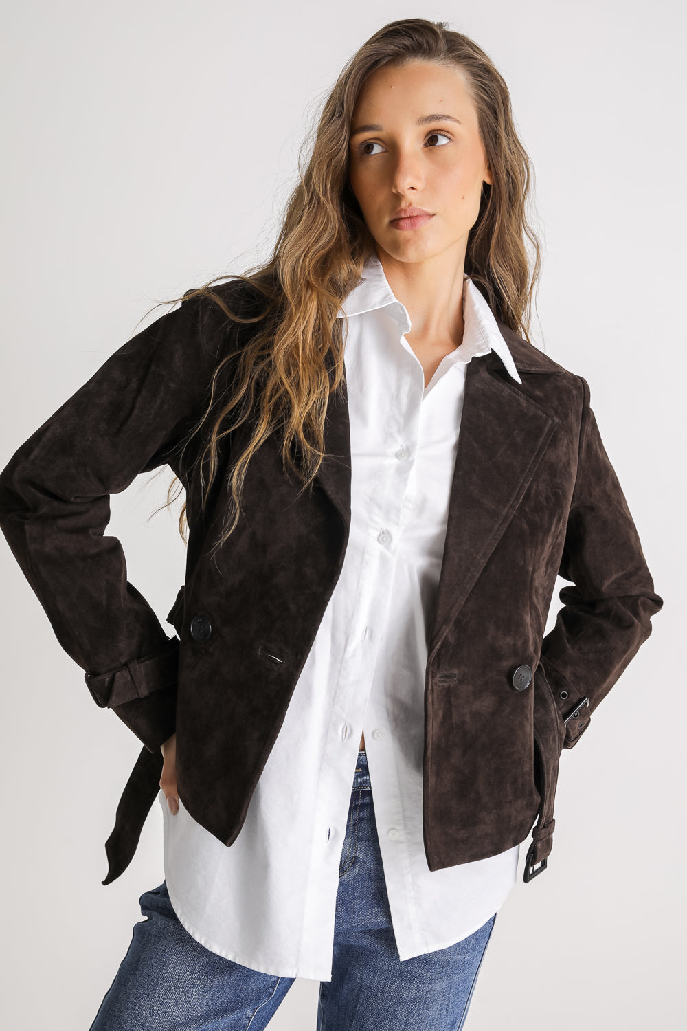 Suede Trench Coat