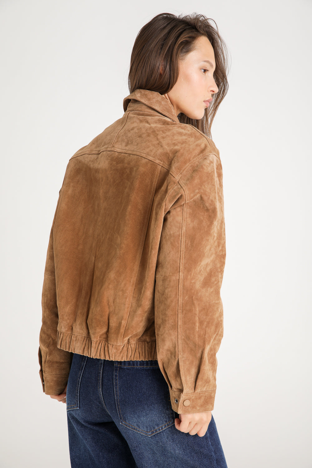 Suede Leather Bomber Jacket