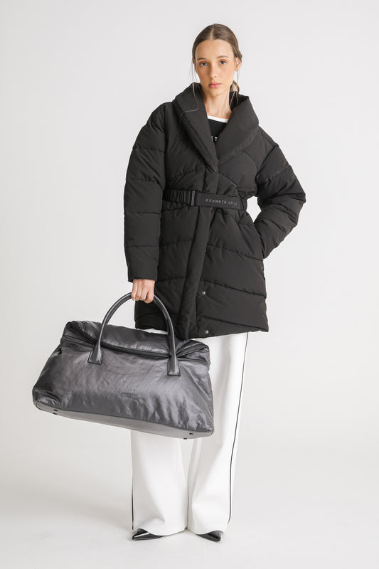 Belted Long Puffer Coat