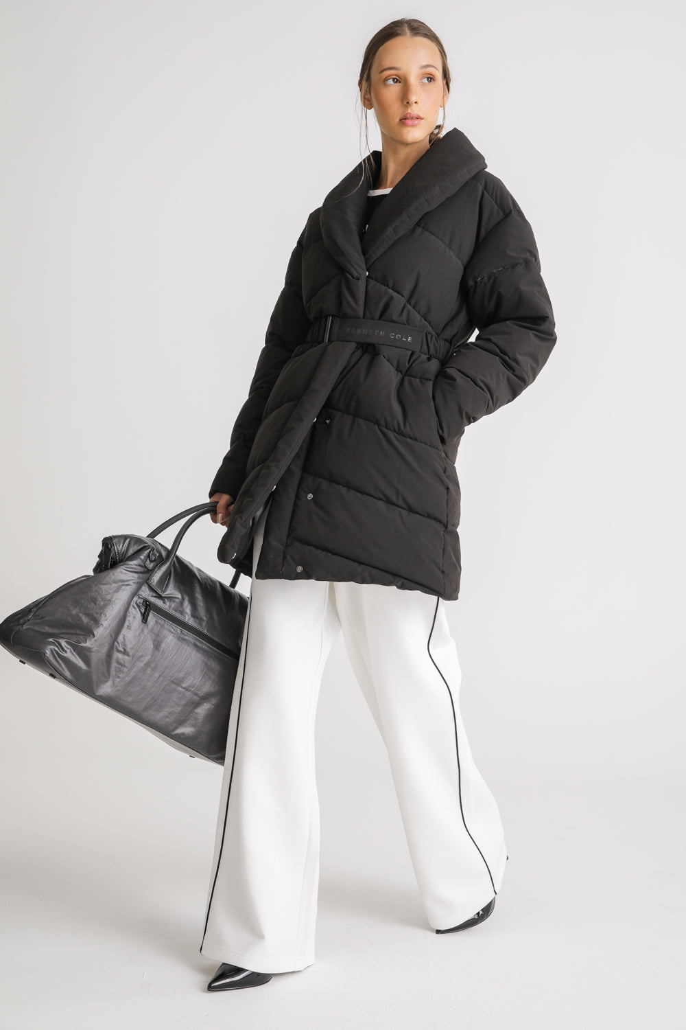 Belted Long Puffer Coat