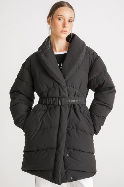 Belted Long Puffer Coat
