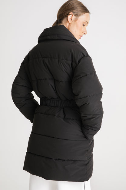 Belted Long Puffer Coat