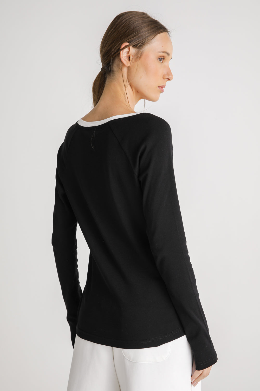 Fitted Cotton Crew Neck T Shirt