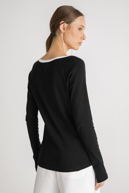 Fitted Cotton Crew Neck T Shirt