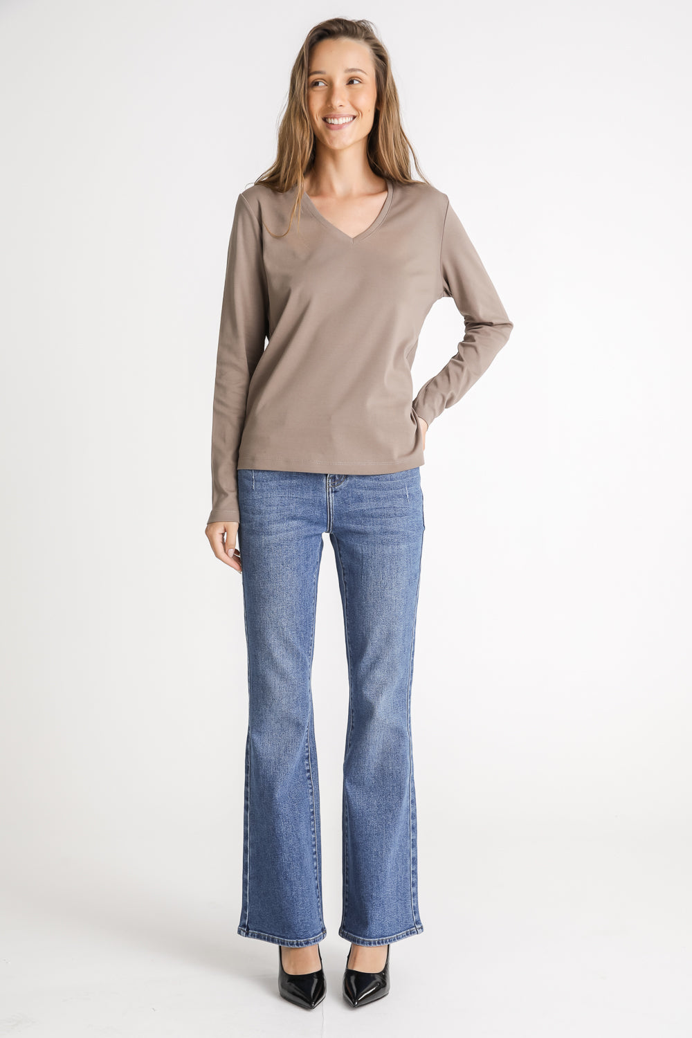 V Neck Cotton T Shirt