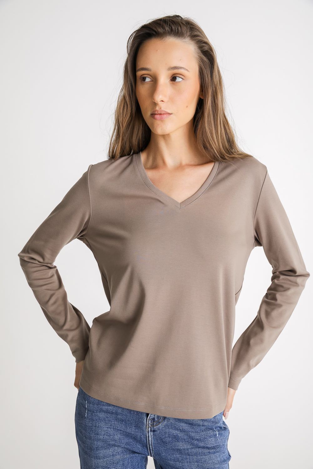 V Neck Cotton T Shirt