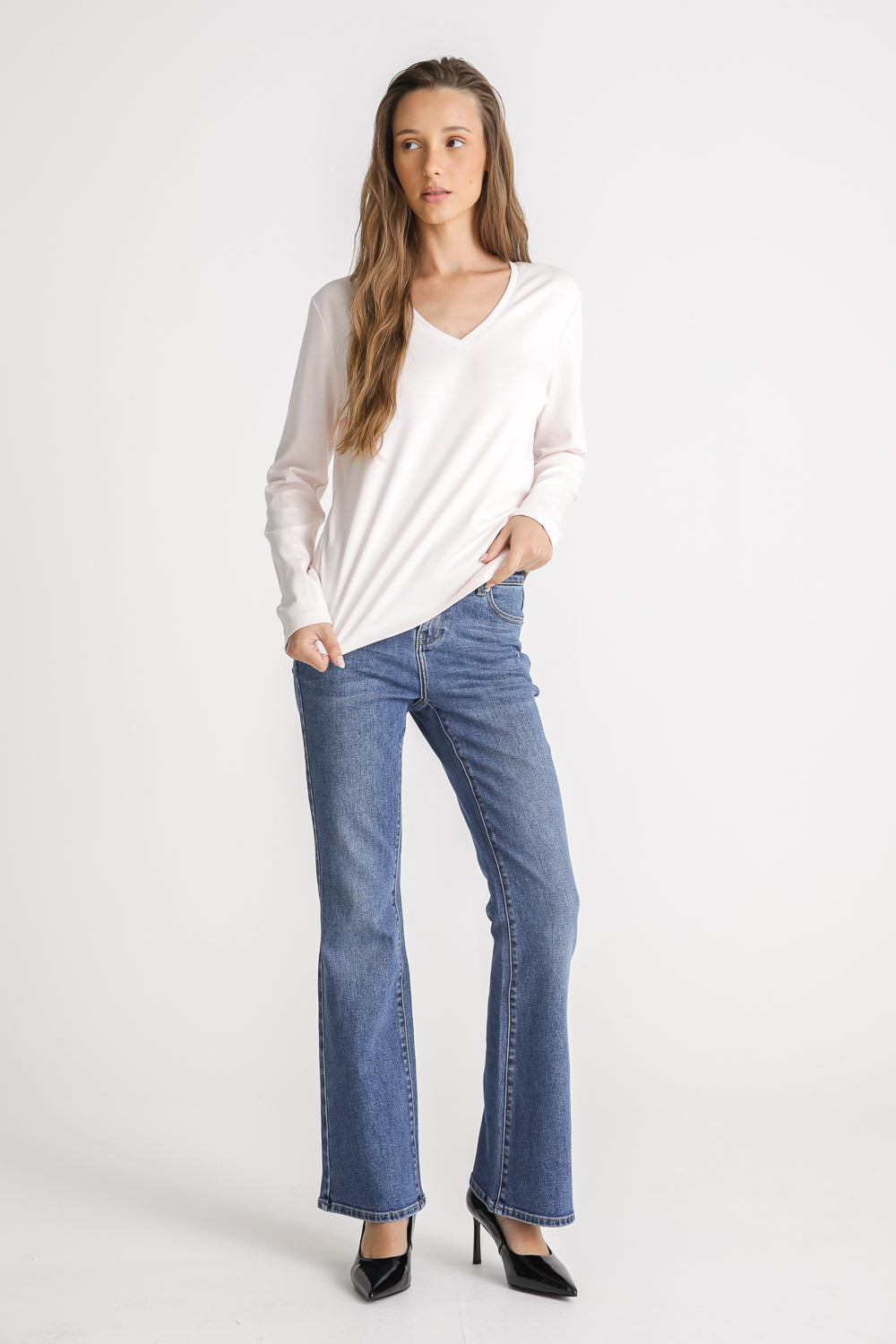 V Neck Cotton T Shirt