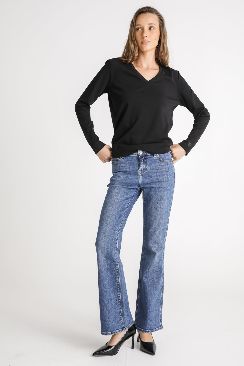 V Neck Cotton T Shirt