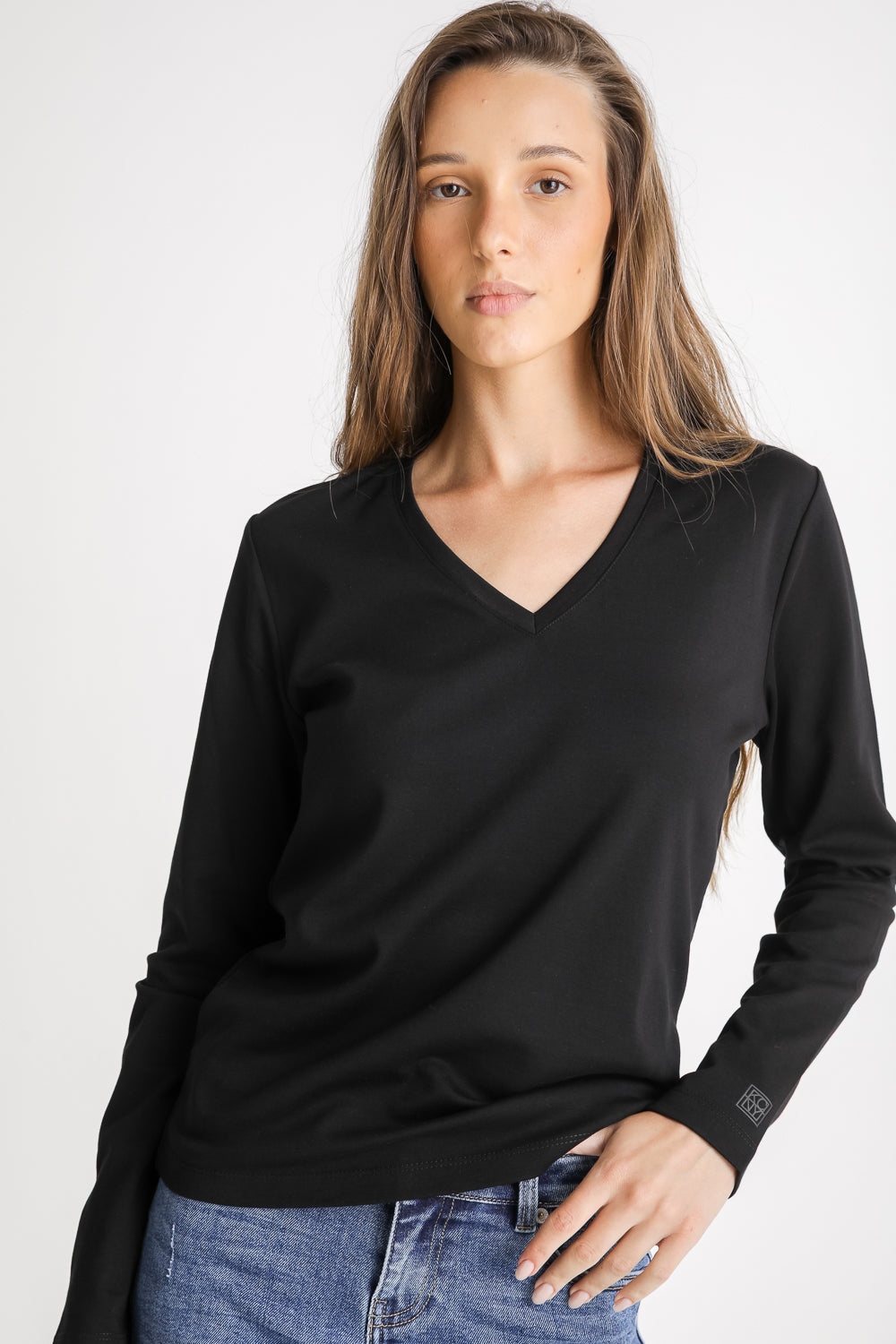 V Neck Cotton T Shirt