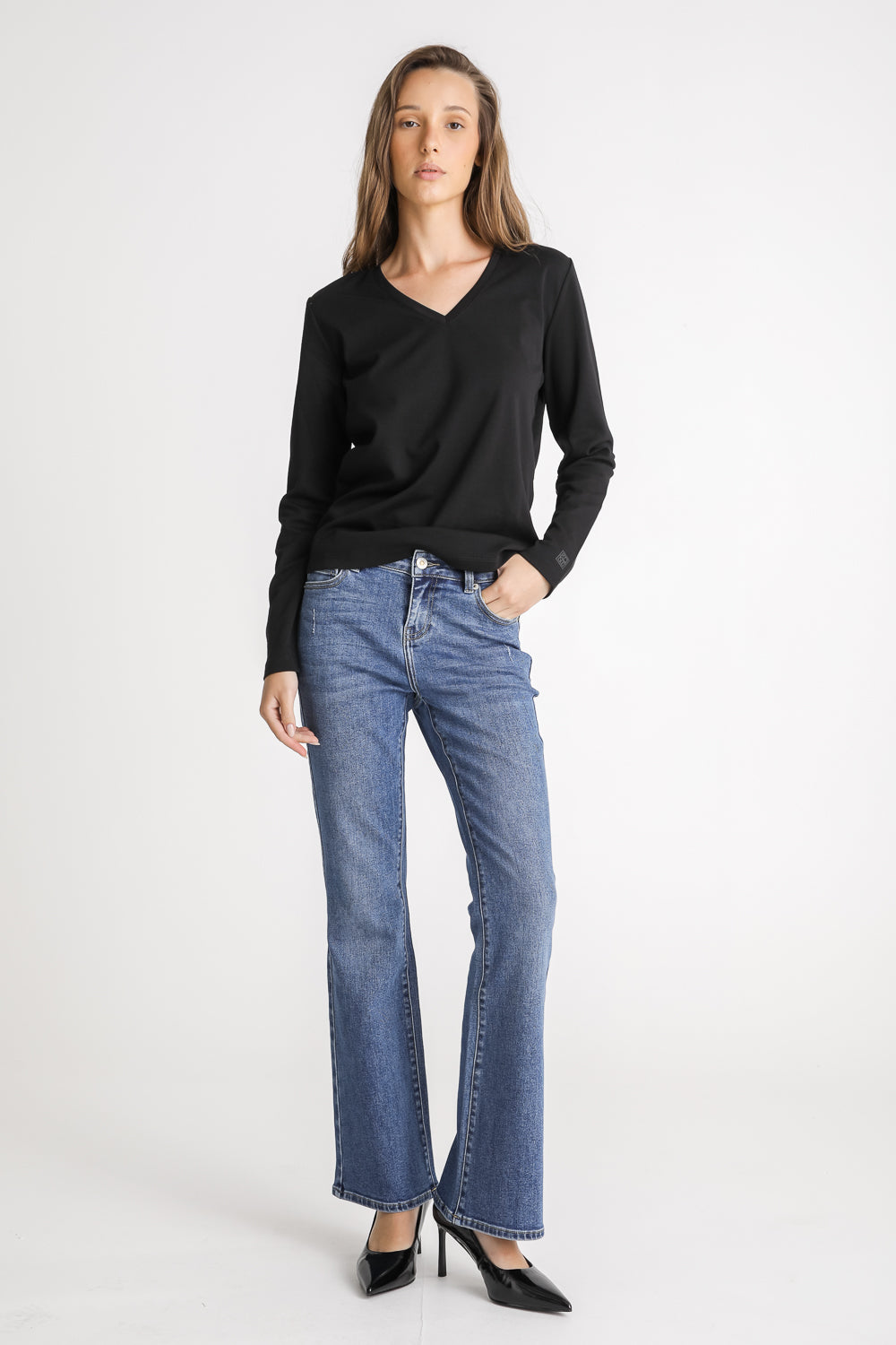 V Neck Cotton T Shirt