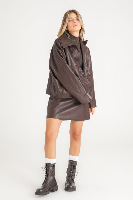 Vegan Leather Mini Skirt