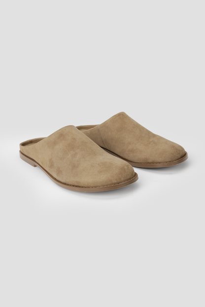 Suede Flat Mules