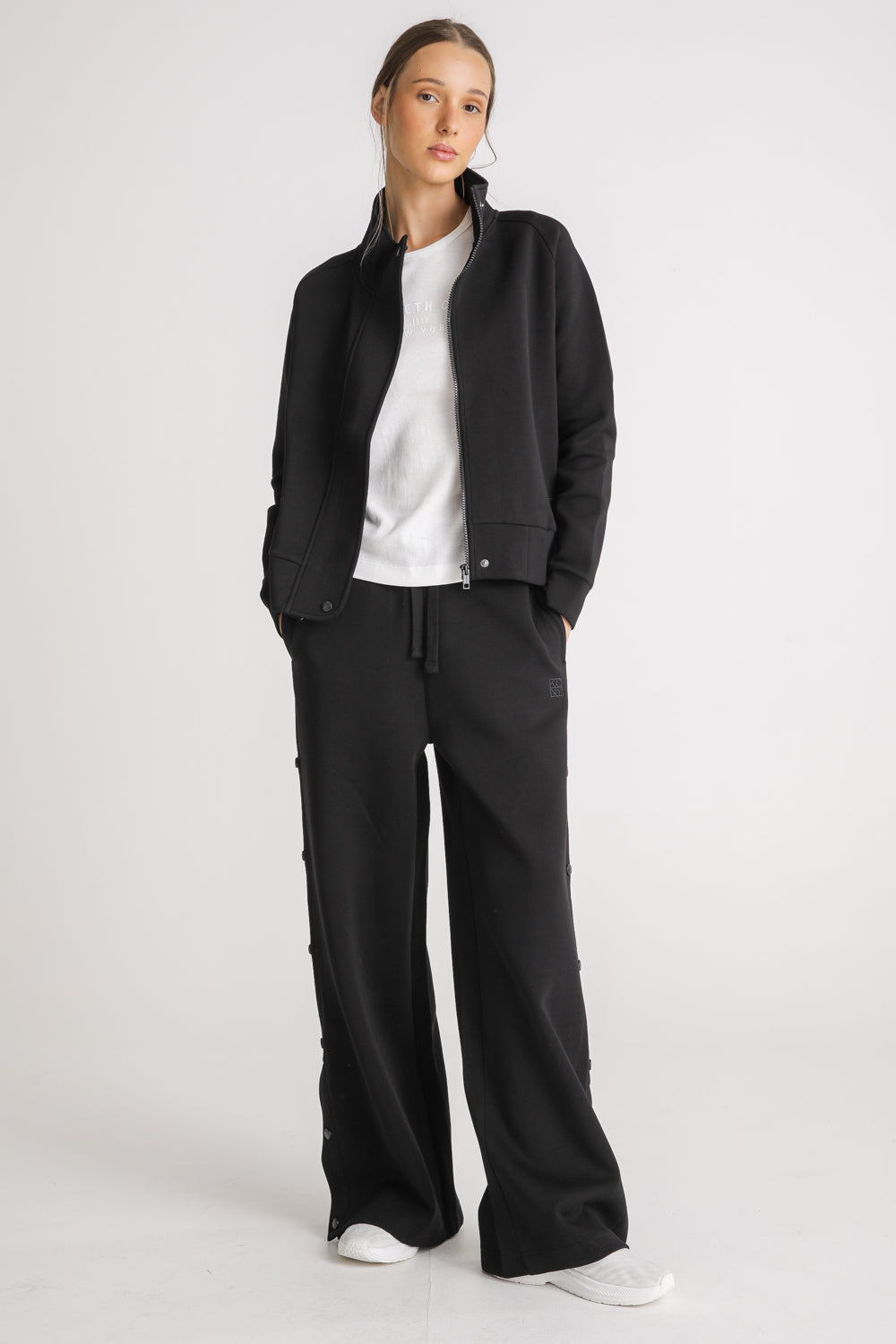 High Neck Zip Up Sweatshirt