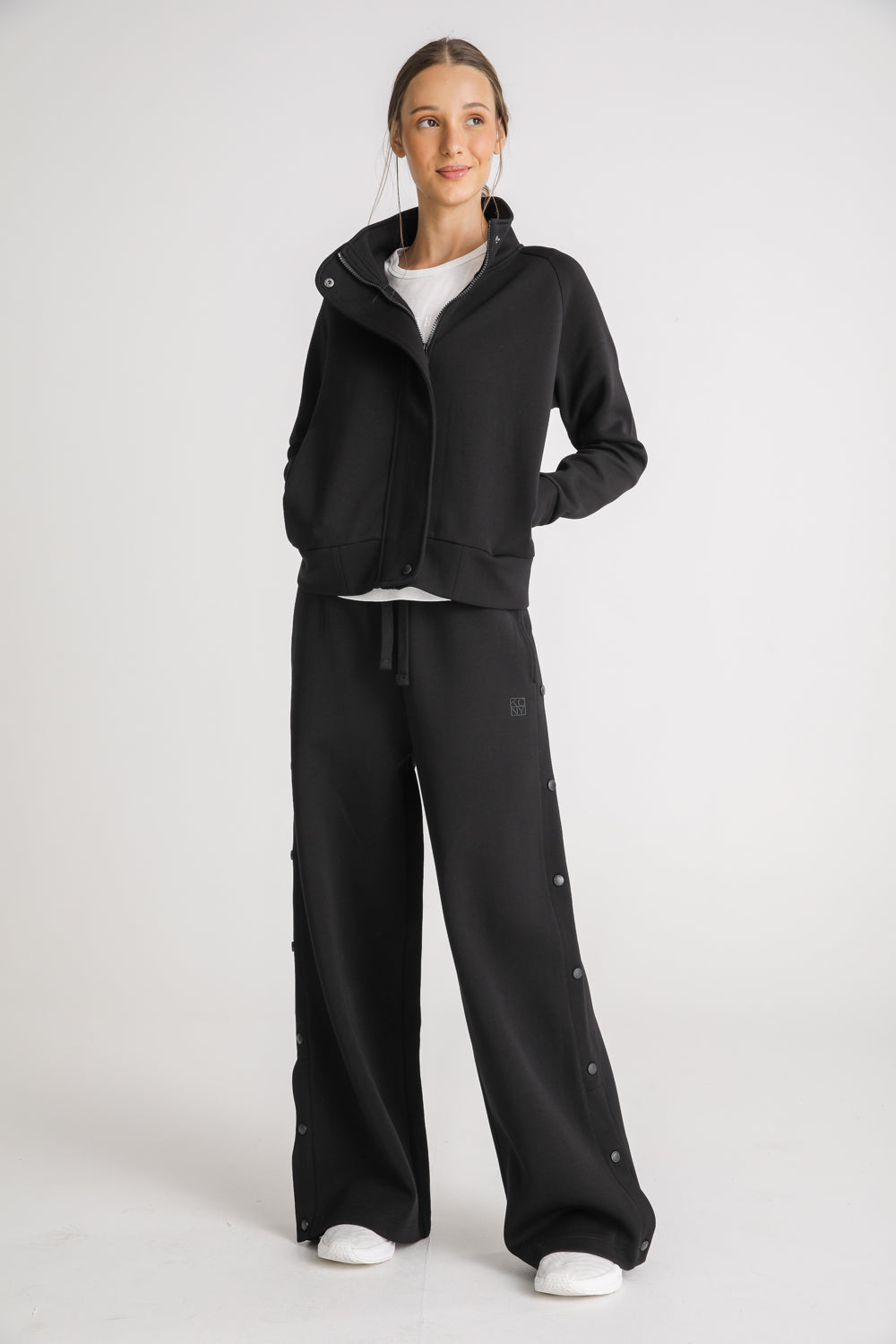 High Neck Zip Up Sweatshirt